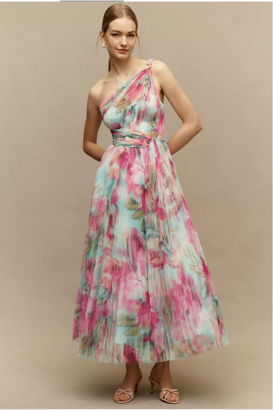 Anthropologie Hutch Phillippa Hutch Tulle One-Shoulder Midi Dress 12 NEW